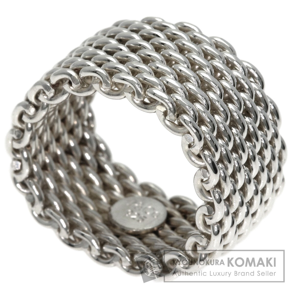 TIFFANY&Co. Somerset mesh Ring Silver Ladies [Used]