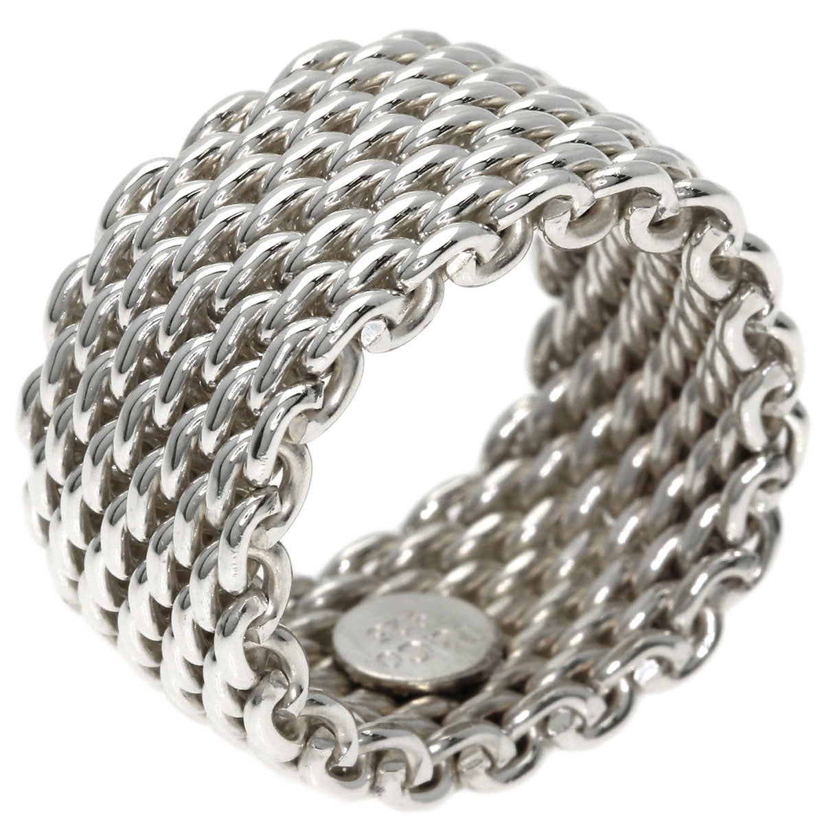 TIFFANY&Co. Somerset mesh Ring Silver Ladies [Used]