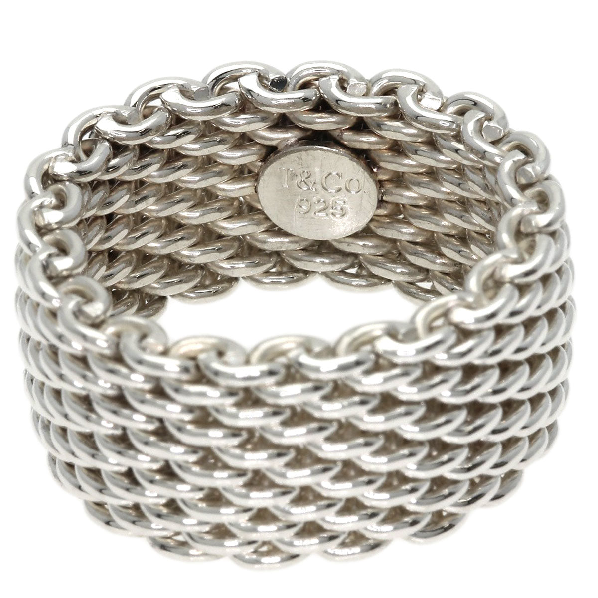 TIFFANY&Co. Somerset mesh Ring Silver Ladies [Used]