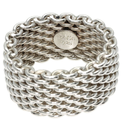 TIFFANY&Co. Somerset mesh Ring Silver Ladies [Used]