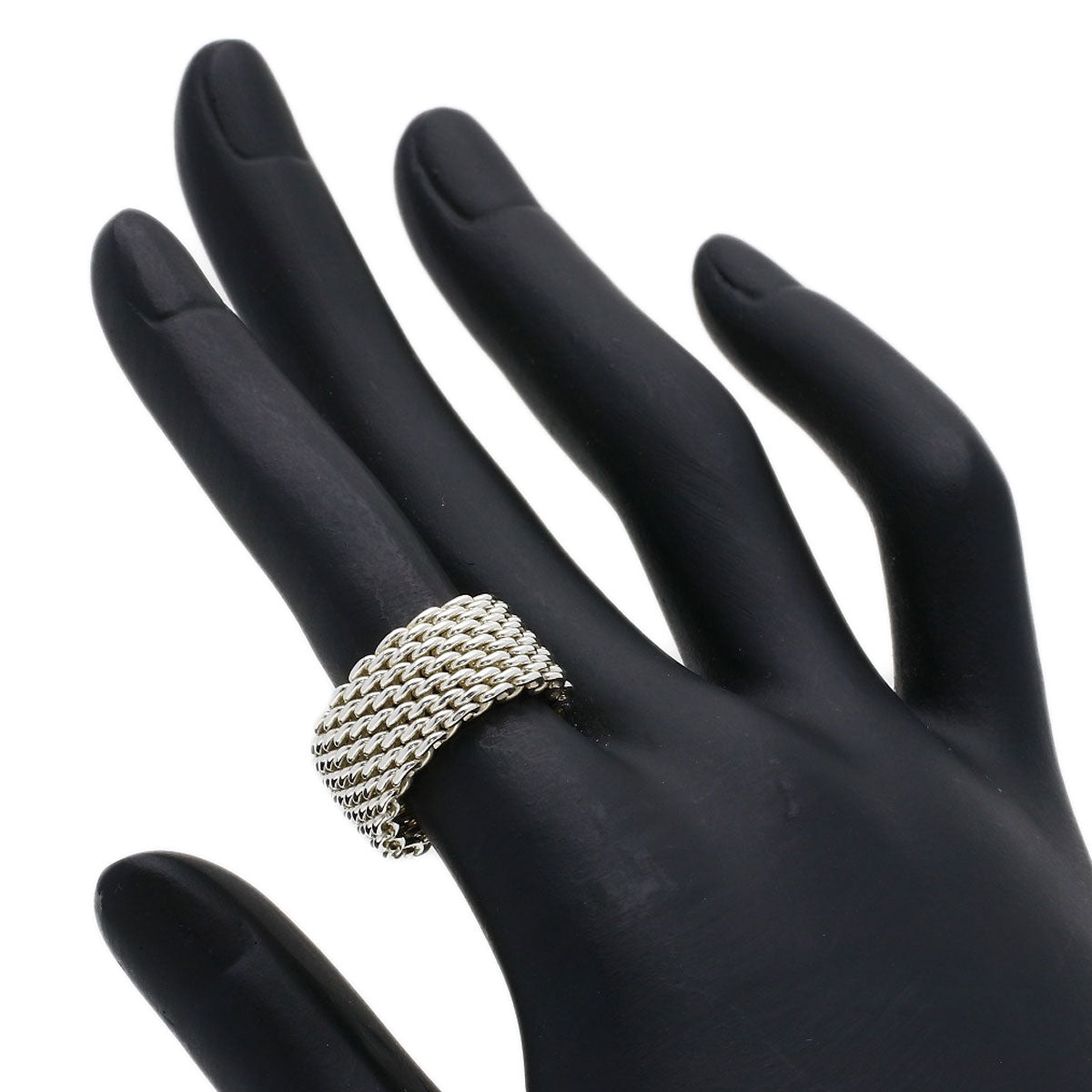 TIFFANY&Co. Somerset mesh Ring Silver Ladies [Used]