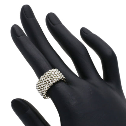 TIFFANY&Co. Somerset mesh Ring Silver Ladies [Used]