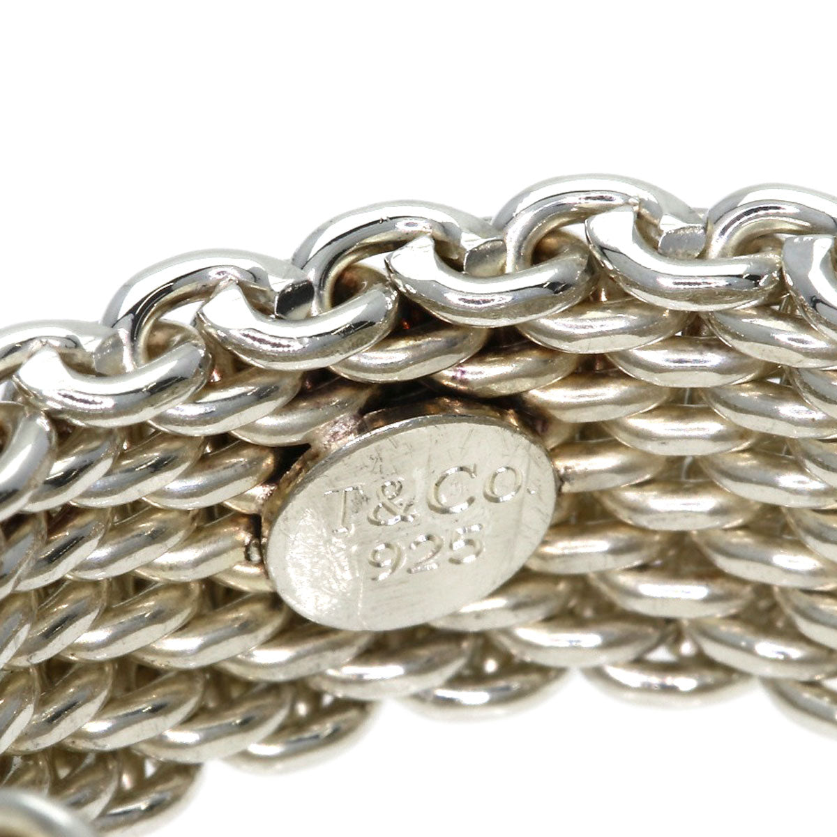 TIFFANY&Co. Somerset mesh Ring Silver Ladies [Used]