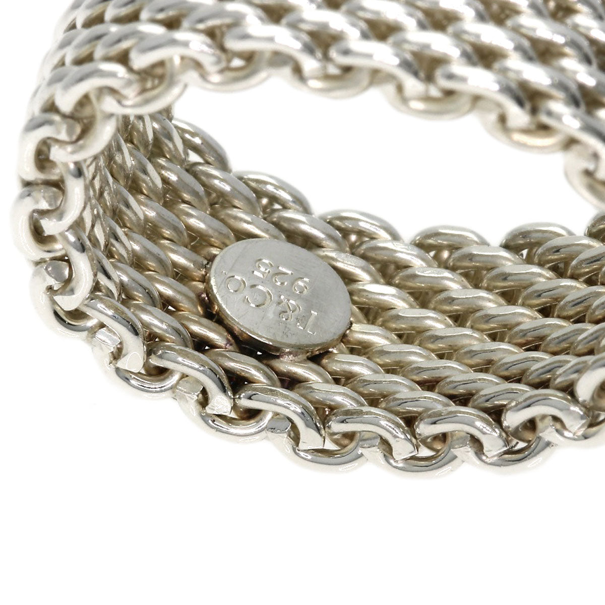 TIFFANY&Co. Somerset mesh Ring Silver Ladies [Used]