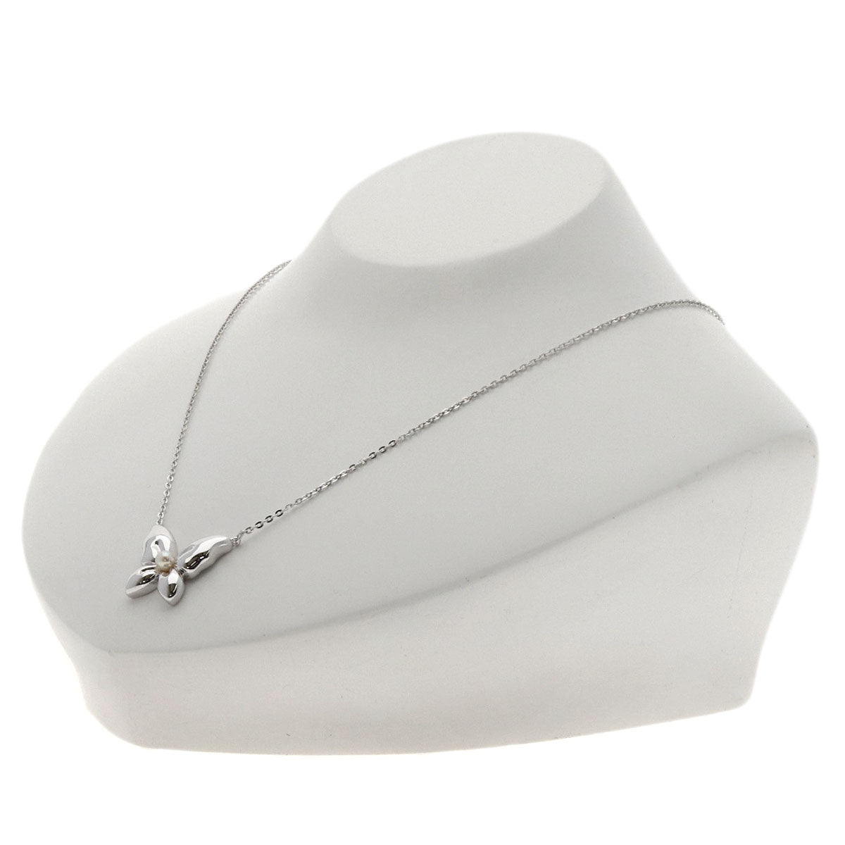 MIKIMOTO Butterfly Akoya Pearl Necklace Silver Ladies [Used]