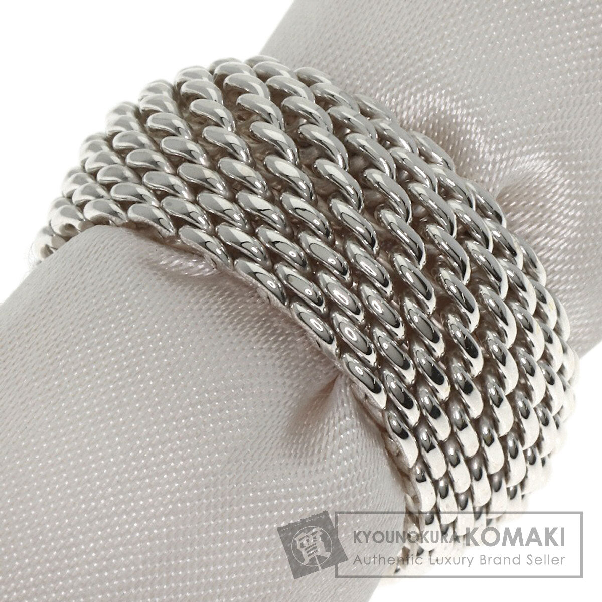 TIFFANY&Co. Somerset mesh Ring Silver Ladies [Used]