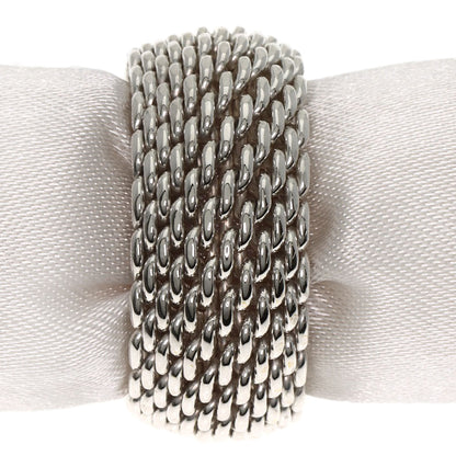 TIFFANY&Co. Somerset mesh Ring Silver Ladies [Used]