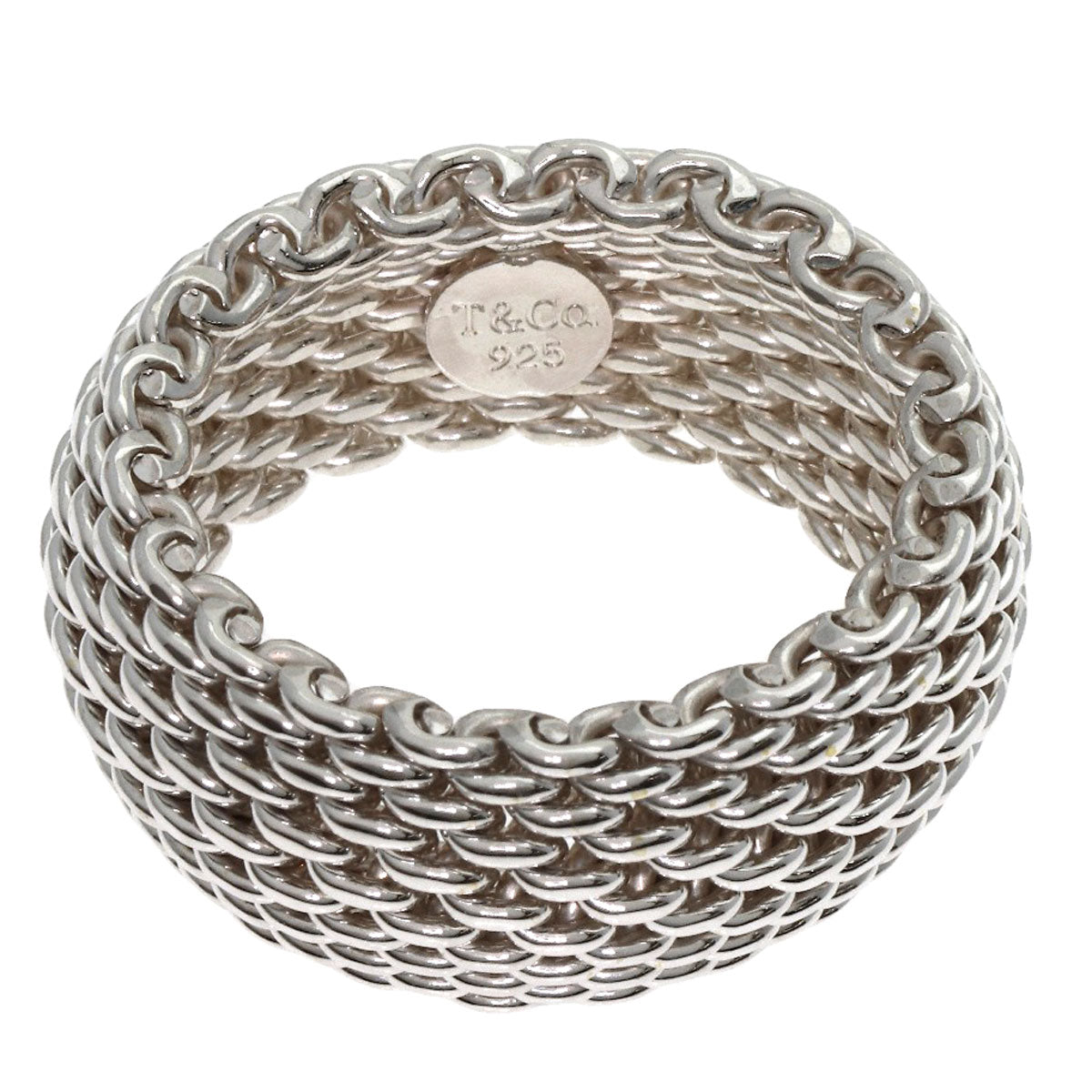 TIFFANY&Co. Somerset mesh Ring Silver Ladies [Used]