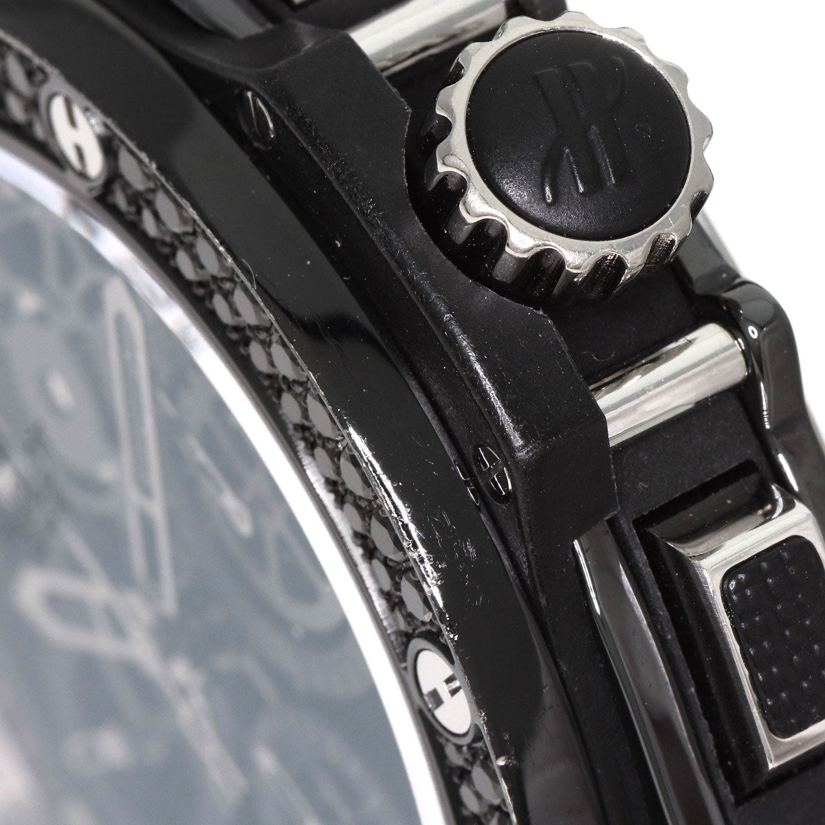 HUBLOT Aeroban All Black Chronograph Black Diamond Bezel Watches 310.CV.1110.RX.1110 Ceramic/Rubber mens