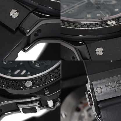 HUBLOT Aeroban All Black Chronograph Black Diamond Bezel Watches 310.CV.1110.RX.1110 Ceramic/Rubber mens