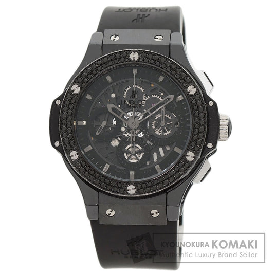 HUBLOT Aeroban All Black Chronograph Black Diamond Bezel Watches 310.CV.1110.RX.1110 Ceramic/Rubber mens