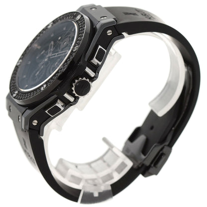 HUBLOT Aeroban All Black Chronograph Black Diamond Bezel Watches 310.CV.1110.RX.1110 Ceramic/Rubber mens