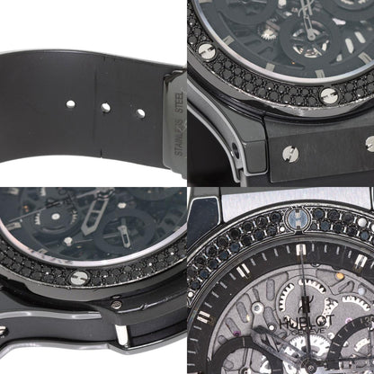 HUBLOT Aeroban All Black Chronograph Black Diamond Bezel Watches 310.CV.1110.RX.1110 Ceramic/Rubber mens