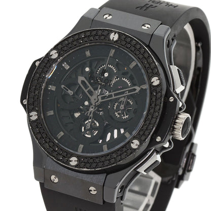 HUBLOT Aeroban All Black Chronograph Black Diamond Bezel Watches 310.CV.1110.RX.1110 Ceramic/Rubber mens