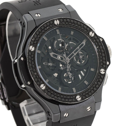 HUBLOT Aeroban All Black Chronograph Black Diamond Bezel Watches 310.CV.1110.RX.1110 Ceramic/Rubber mens