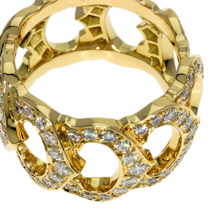 CARTIER C de Cartier Full Diamond #54 Ring K18 Yellow Gold Ladies [Used]
