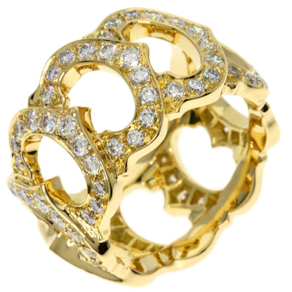 CARTIER C de Cartier Full Diamond #54 Ring K18 Yellow Gold Ladies [Used]