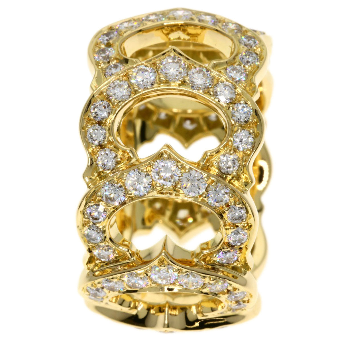 CARTIER C de Cartier Full Diamond #54 Ring K18 Yellow Gold Ladies [Used]