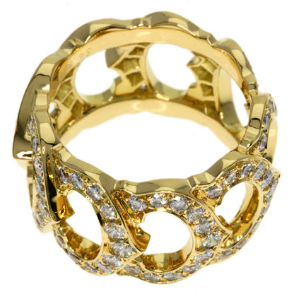 CARTIER C de Cartier Full Diamond #54 Ring K18 Yellow Gold Ladies [Used]