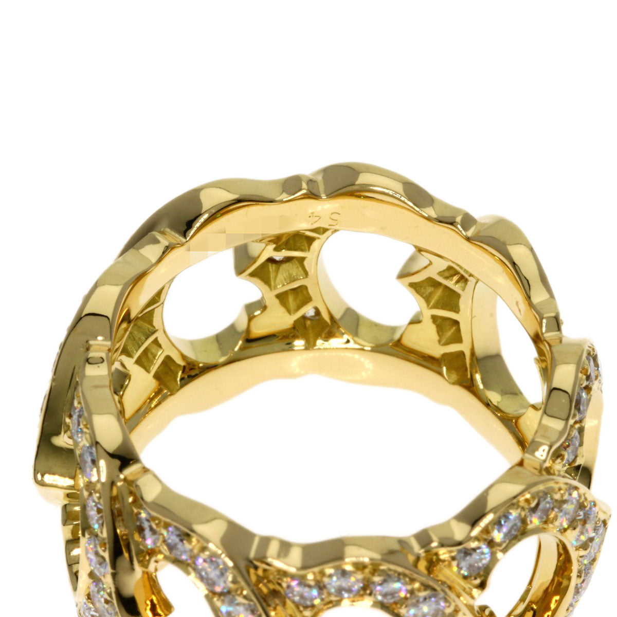 CARTIER C de Cartier Full Diamond #54 Ring K18 Yellow Gold Ladies [Used]