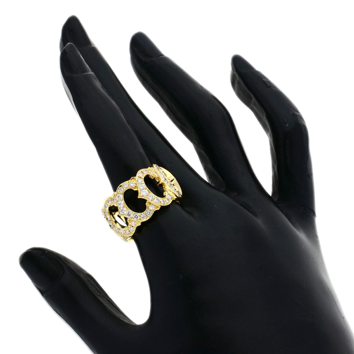 CARTIER C de Cartier Full Diamond #54 Ring K18 Yellow Gold Ladies [Used]