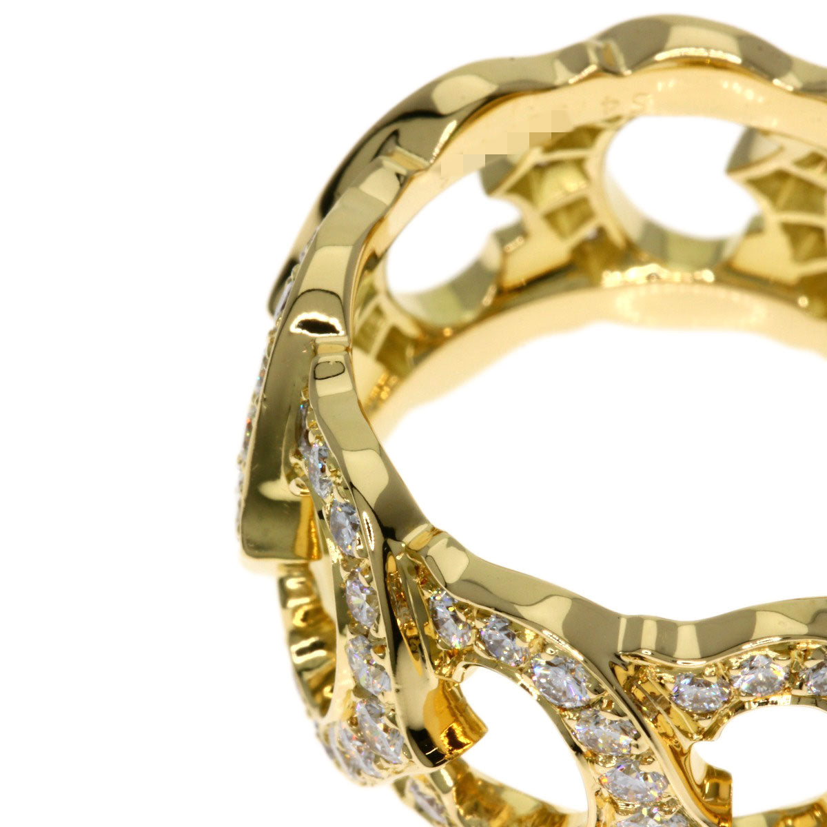 CARTIER C de Cartier Full Diamond #54 Ring K18 Yellow Gold Ladies [Used]
