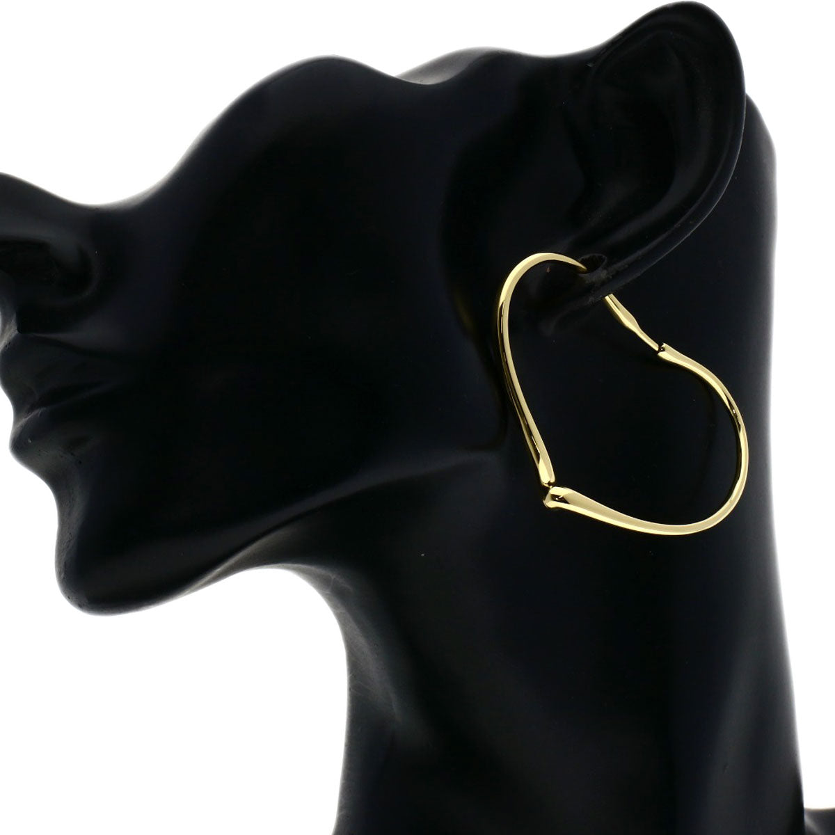 TIFFANY&Co. Open heart hoop large one side only earring K18 Yellow Gold Ladies [Used]