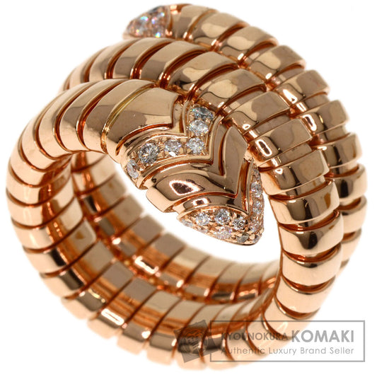 BVLGARI Tubogas Serpenti Diamond Ring K18 Pink Gold Ladies [Used]