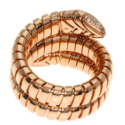 BVLGARI Tubogas Serpenti Diamond Ring K18 Pink Gold Ladies [Used]