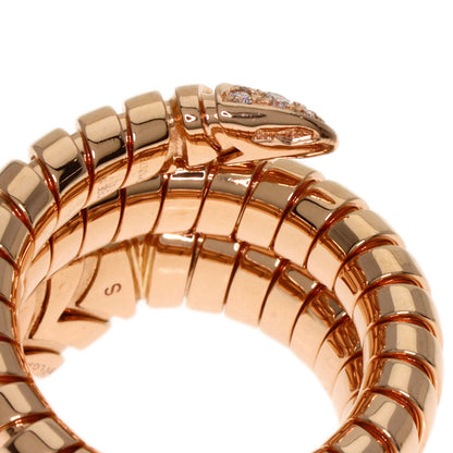 BVLGARI Tubogas Serpenti Diamond Ring K18 Pink Gold Ladies [Used]