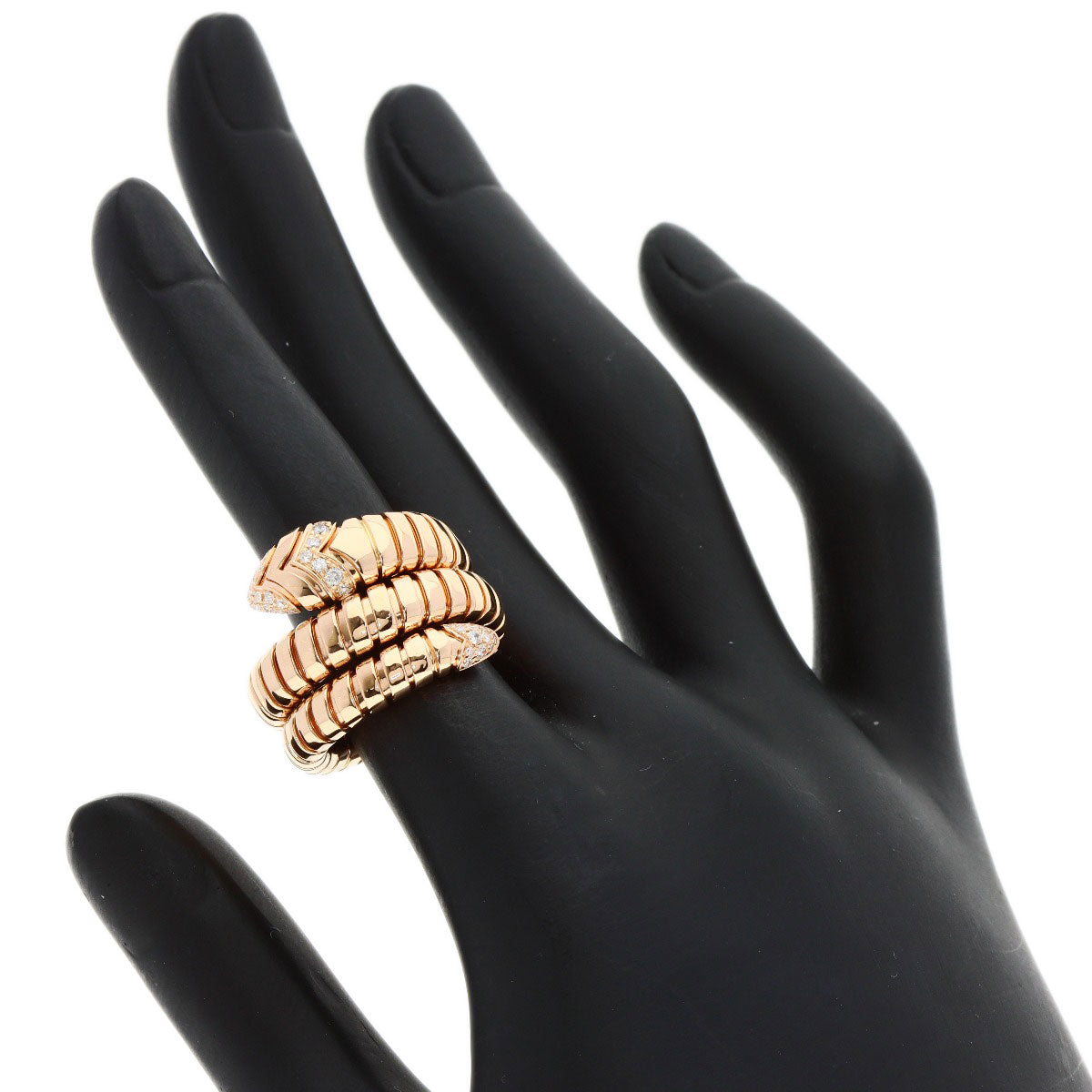 BVLGARI Tubogas Serpenti Diamond Ring K18 Pink Gold Ladies [Used]