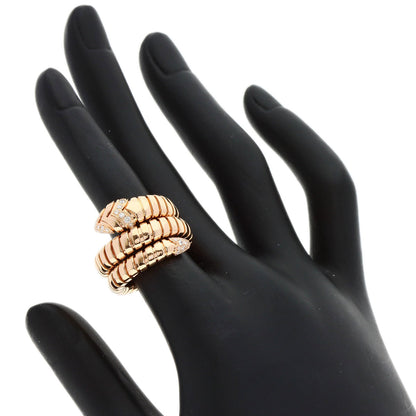 BVLGARI Tubogas Serpenti Diamond Ring K18 Pink Gold Ladies [Used]