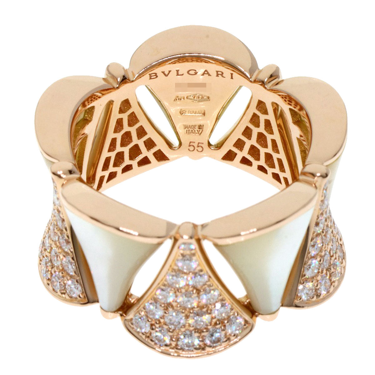 BVLGARI Diva Dream Diamond #55 Ring K18 Pink Gold Ladies [Used]
