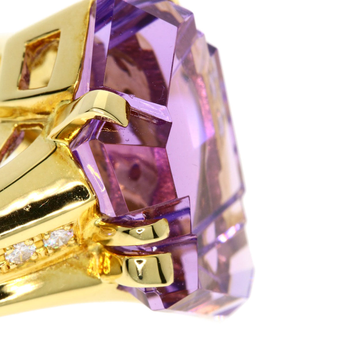 TASAKI   Amethyst Diamond Ring  K18 Yellow Gold Ladies [Used]