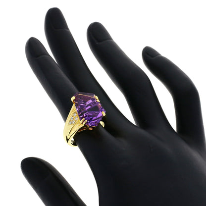 TASAKI   Amethyst Diamond Ring  K18 Yellow Gold Ladies [Used]