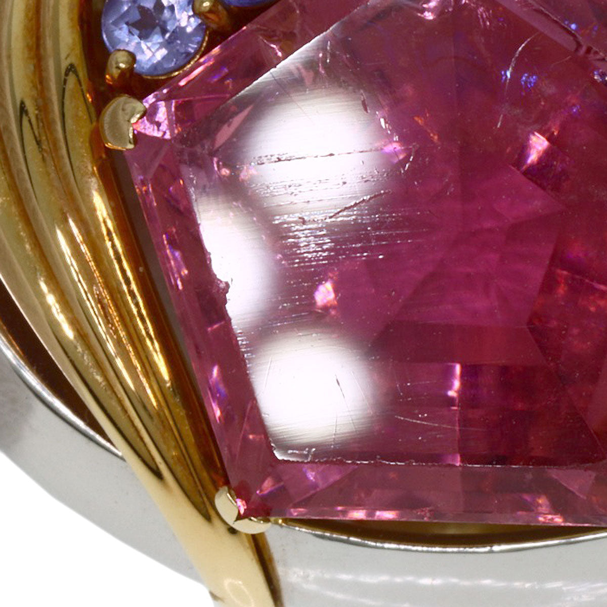 Sachi Pink　Tourmaline Tanzanite Diamond Ring Platinum PT900 18KLadies [Used]