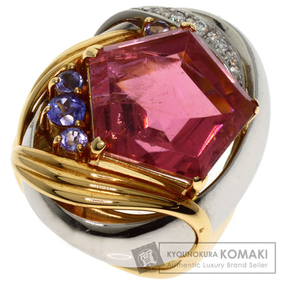 Sachi Pink　Tourmaline Tanzanite Diamond Ring Platinum PT900 18KLadies [Used]