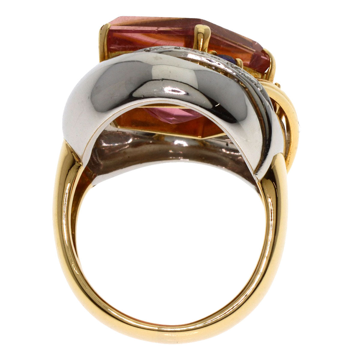 Sachi Pink　Tourmaline Tanzanite Diamond Ring Platinum PT900 18KLadies [Used]