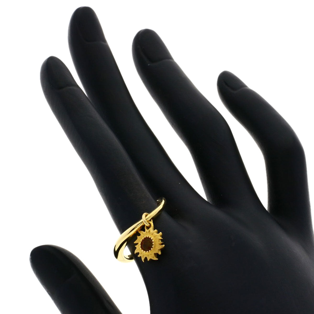 Carrera y Carrera Sol Isombra Sun Motif Citrin Ring K18 Yellow Gold Ladies [Used]