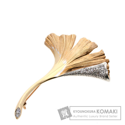 TASAKI Ginkgo Diamond Brooch K14 Pink Gold K14WGLadies [Used]