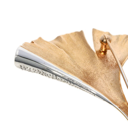 TASAKI Ginkgo Diamond Brooch K14 Pink Gold K14WGLadies [Used]