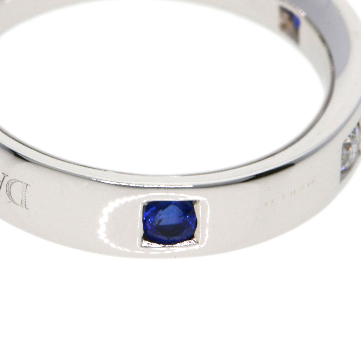 Damiani 3P Sapphire 2P Diamond Ring K18 White Gold Ladies [Used]