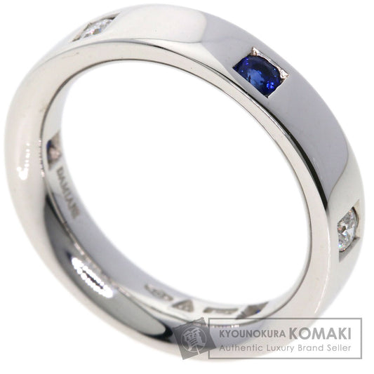 Damiani 3P Sapphire 2P Diamond Ring K18 White Gold Ladies [Used]