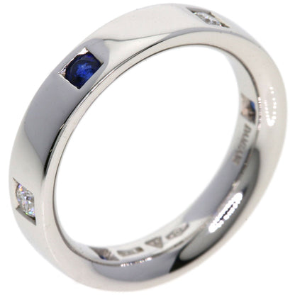 Damiani 3P Sapphire 2P Diamond Ring K18 White Gold Ladies [Used]
