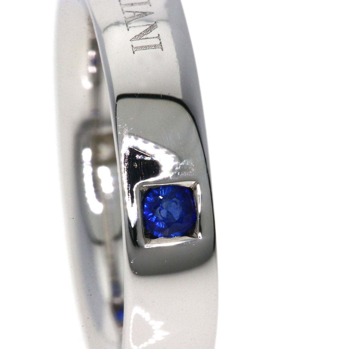 Damiani 3P Sapphire 2P Diamond Ring K18 White Gold Ladies [Used]