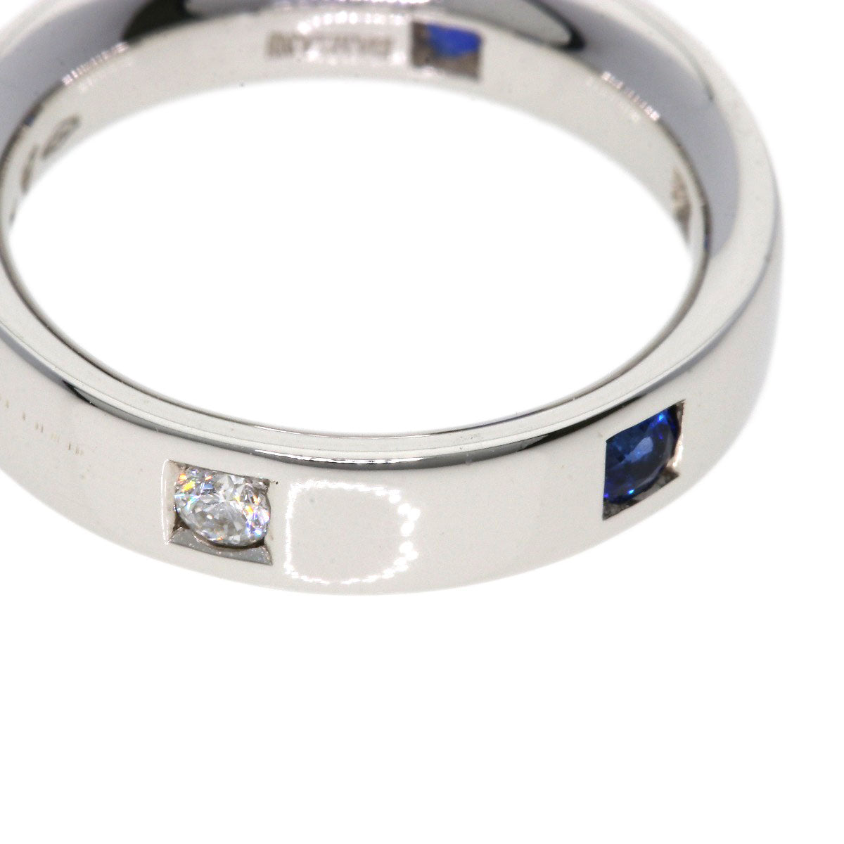 Damiani 3P Sapphire 2P Diamond Ring K18 White Gold Ladies [Used]