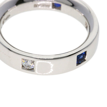 Damiani 3P Sapphire 2P Diamond Ring K18 White Gold Ladies [Used]