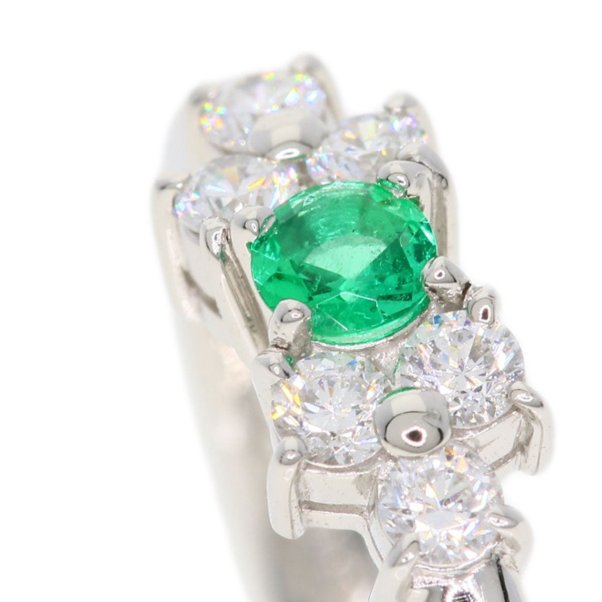 MIKIMOTO Emerald Diamond Ring Platinum PT950 Ladies [Used]