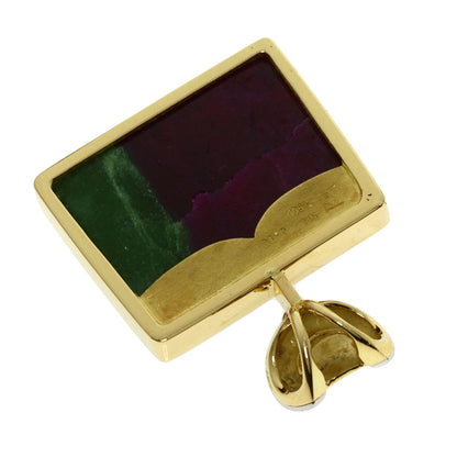 Kenji Hisa Ruby Inzoisite Diamond Pendant top Platinum PT900 18K Yellow GoldLadies [Used]