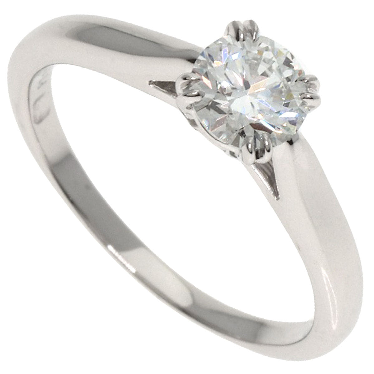 HARRY WINSTON Solitaire Round Face 1P Diamond Ring Platinum PT950 Ladies [Used]